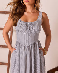 Genelle Striped Corset Midi Dress