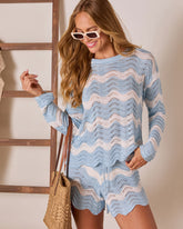 Barefoot Bloom Striped Open Knit Sweater