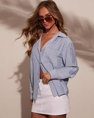 Kaylin Striped Button Down Top