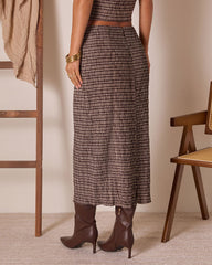 Haylow Plaid Midi Skirt