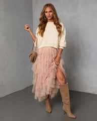 Serephine Tiered Ruffle Midi Skirt