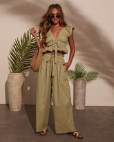 Fern Waist Tie Wide Leg Pants