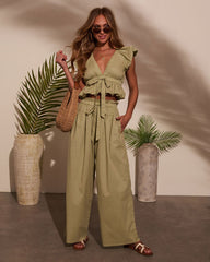Fern Waist Tie Wide Leg Pants