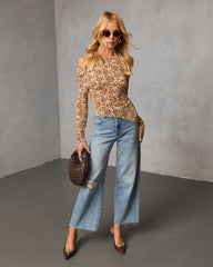 Electric Rouge Mesh Asymmetric Hem Top