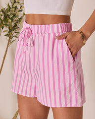 Florine Striped Drawstring Shorts