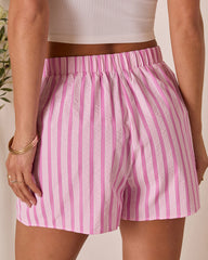 Florine Striped Drawstring Shorts