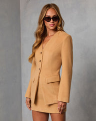 Cider Glow Brushed Collarless Jacket