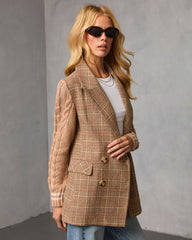 Crestfield Knit Sleeve Plaid Blazer