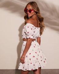 Celinea Cherry Print Off The Shoulder Top