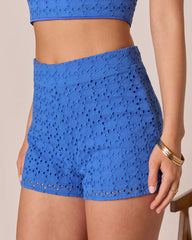 Keira Eyelet High Rise Shorts