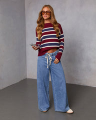 Darine Striped Crew Neck Sweater