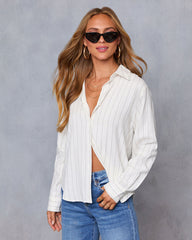 Ramos Pinstripe Button Down Top