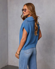 Vonda Open Knit Partial Zip Sweater