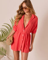 Wave Whisper Long Sleeve Romper