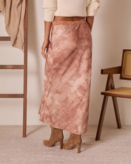 Rogue Bloom Satin Jacquard Printed Maxi Skirt