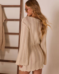 Cactus Rose Crochet Cover Up Mini Dress