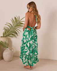 Palm Shade Tiered Maxi Dress