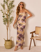 Terrah Strapless Floral Maxi Dress