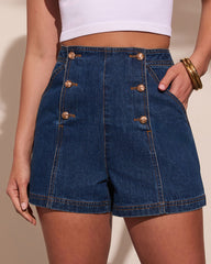Heritage Hues High Rise Sailor Denim Shorts