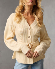 Old Harbor Belted Cable Knit Sweater