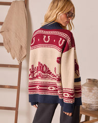 Desert Rodeo Motif Cardigan