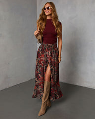 Levvie Front Tie Maxi Skirt