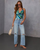 Frankie Satin Halterneck Top