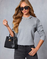 Montie Embellished Neckline Sweatshirt