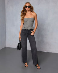 Summer Picnic Gingham Peplum Corset Top