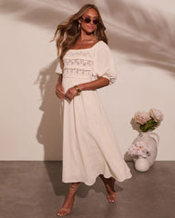 Mystic Dawn Peasant Maxi Dress