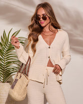 Lost In Laguna Knit Button Down Top