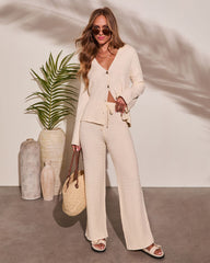 Lost In Laguna Knit Button Down Top