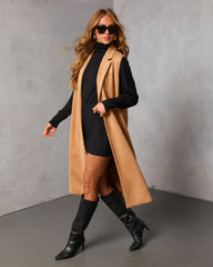 Autumn Reign Belted Suede Trench Longline Vest