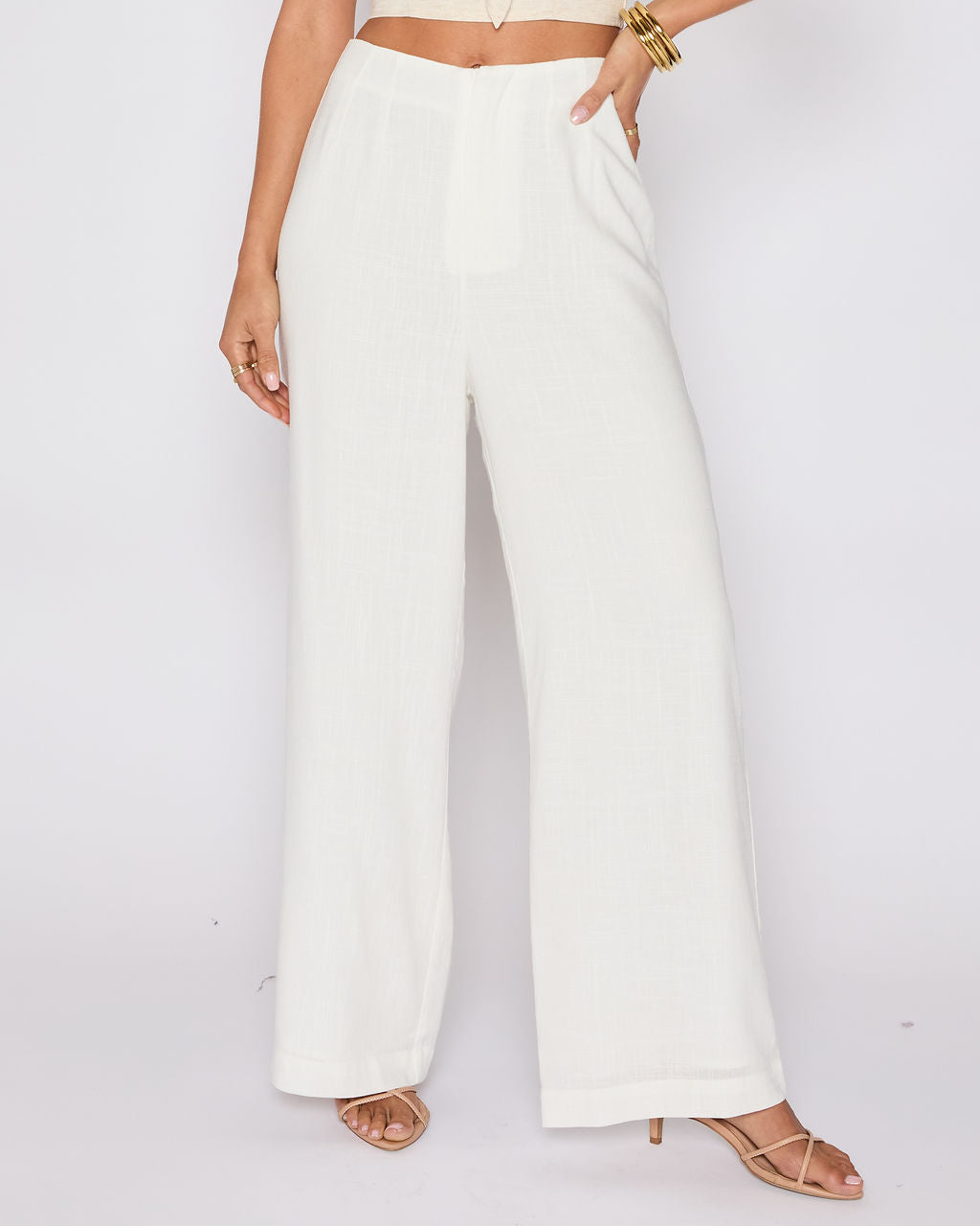 Brunch Ready Linen Blend High Rise Pants