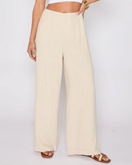 Brunch Ready Linen Blend High Rise Pants