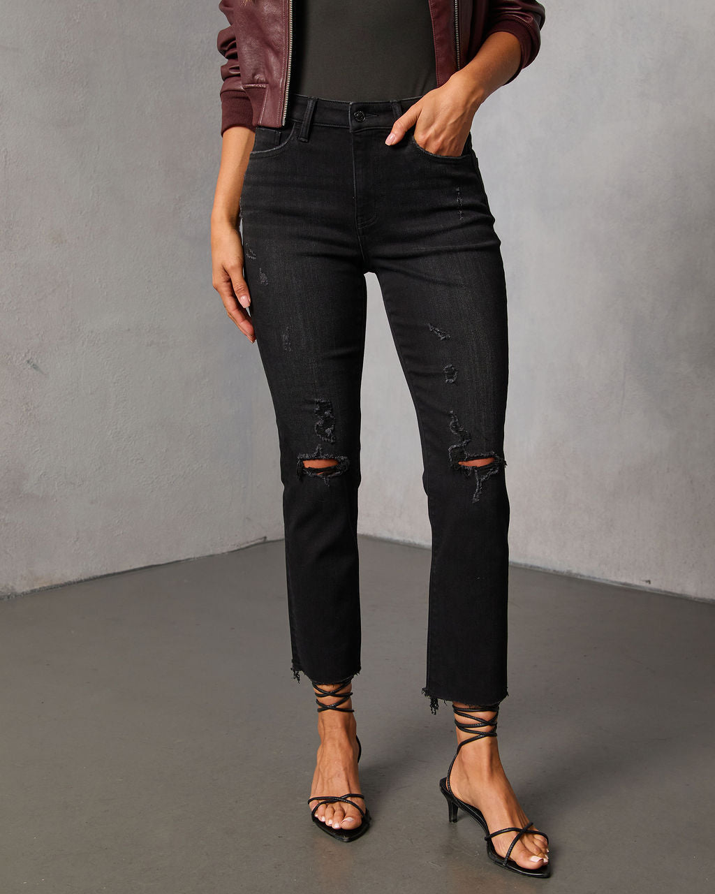 Mcguire Super Stretch High Rise Distressed Denim