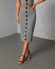 Loxley Lane Tweed Plaid Midi Skirt