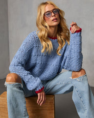 Meyers Knit Contrast Trim Crew Neck Sweater