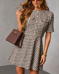 Lysette Tweed Houndstooth Mini Dress