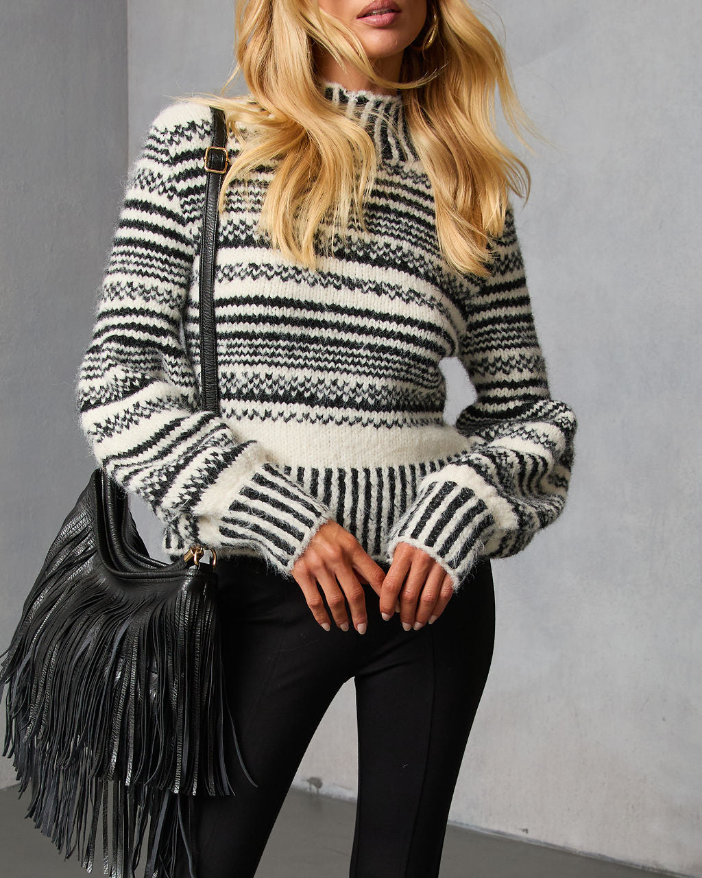 Tobin Striped Turtleneck Sweater