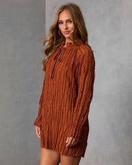 Autumn Stone Shift Chiffon Mini Dress