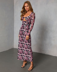 Karita Printed Bust Cut Out Maxi Dress