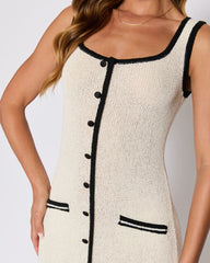 Contour Button Down Knit Midi Dress
