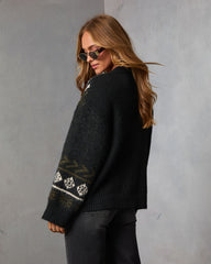 Oat Loop  Abstract Print Cardigan