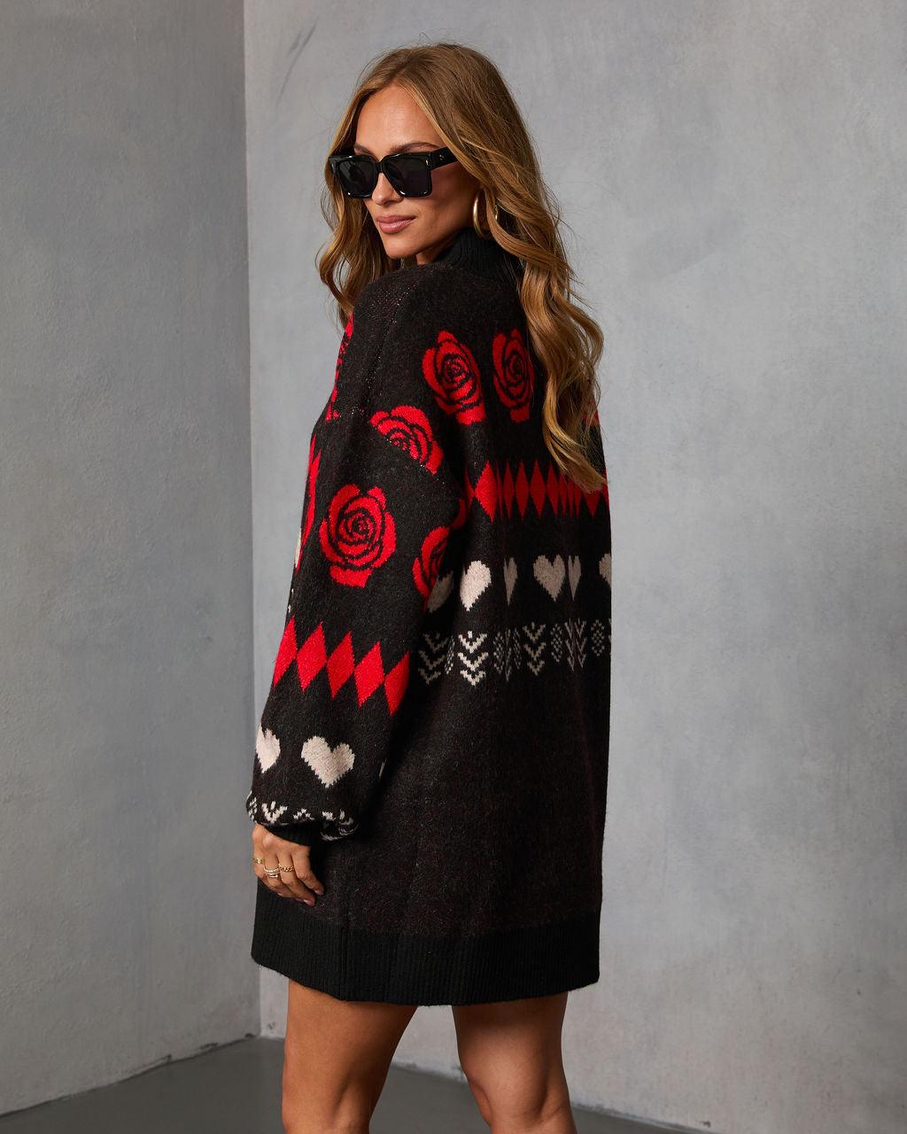 Marrene Abstract Mini Sweater Dress