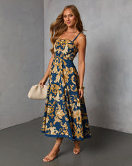 Thistle Loom Printed Fit and Flare Maxi Dress