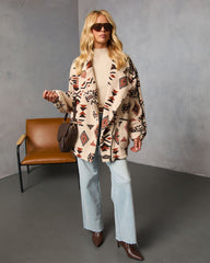 Anaisa Aztec Print Sherpa Moto Jacket