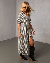 Arleen Gingham Midi Shirt Dress