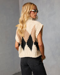 Levvey Turtleneck Aryle Print Sweater