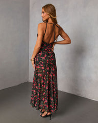 Edeita Bow Halter Maxi Dress